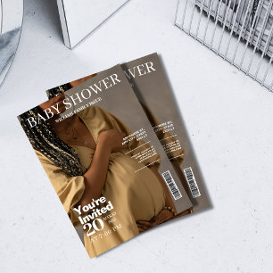 Gender neutral magazine cover photo Baby shower Invitation