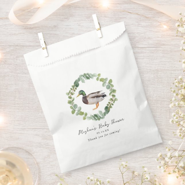 Gender Neutral Mallard Duck Baby Shower  Favour Bags (Clipped)