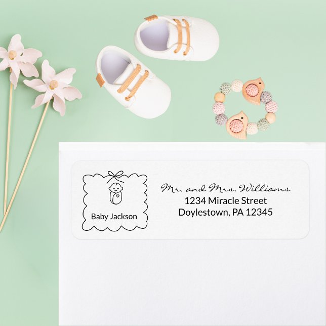 Gender Neutral Modern Baby Shower Return Address (Creator Uploaded)