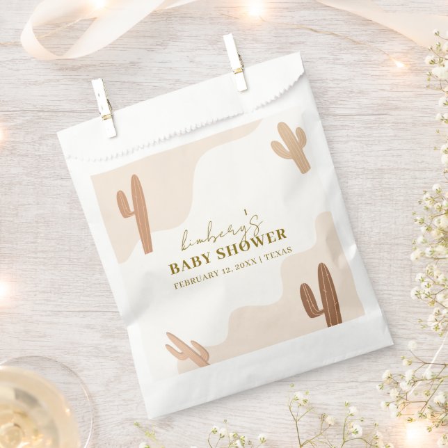Gender Neutral Modern Boho Cactus Baby Shower Favour Bags (Clipped)