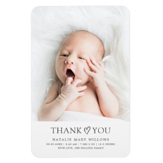 Gender Neutral Modern Minimalist Baby Photo Gifts Magnet