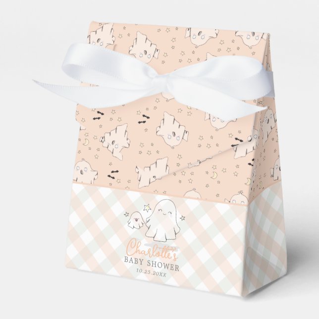 Gender Neutral Mum & Baby Ghost Baby Shower Favour Box (Front Side)