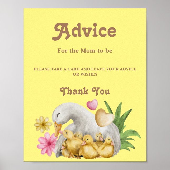 Gender Neutral Mummy and Baby Cute Advice Poster (Front)
