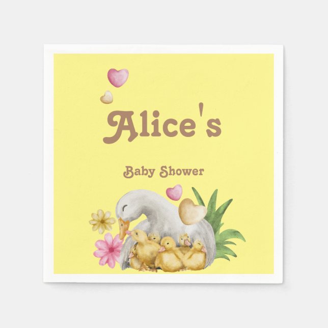 Gender Neutral Mummy and Baby Cute Baby Shower Napkin (Front)