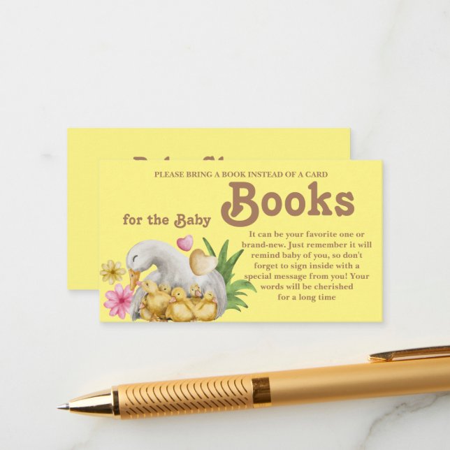 Gender Neutral Mummy and Baby Cute Book for Baby E Enclosure Card (Front/Back In Situ)