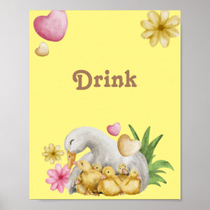 Gender Neutral Mummy and Baby Cute Drink  Poster