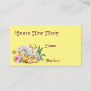 Gender Neutral Mummy and Baby Cute Guess How Many Enclosure Card