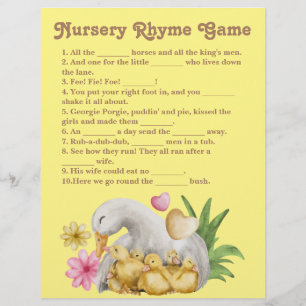 Gender Neutral Mummy and Baby Cute Nursery Rhyme Flyer