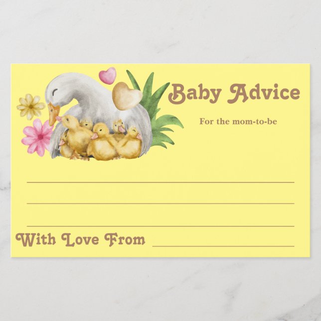 Gender Neutral Mummy and Baby Cute Words of Advice Flyer (Front)