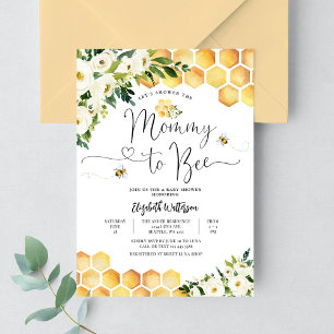 Gender Neutral Mummy to Bee Baby Shower Invitation