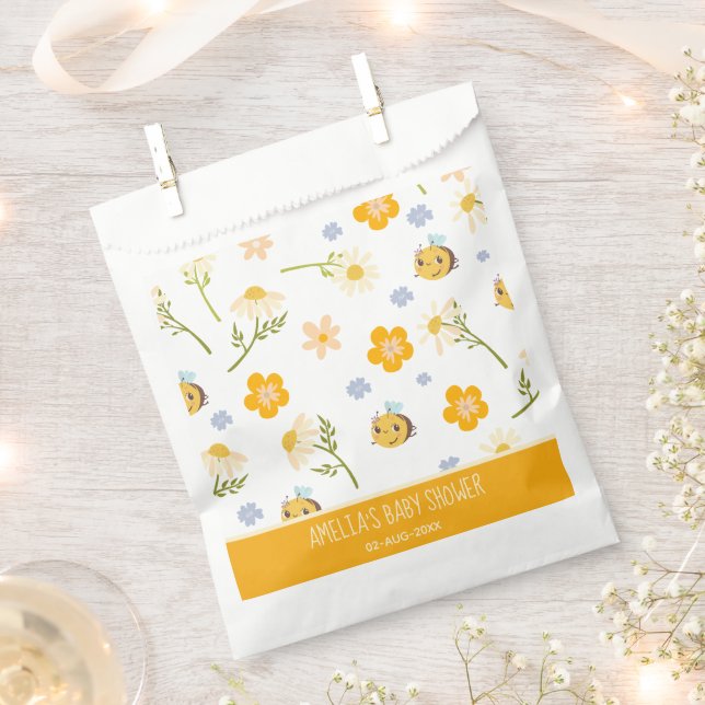 Gender neutral Mummy to Bee Spring baby Shower Favour Bags (Clipped)