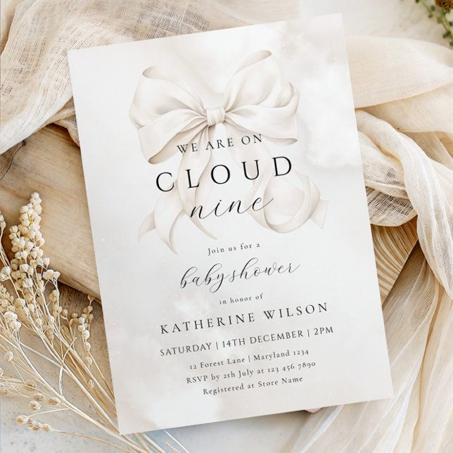 Gender Neutral On Cloud Nine Baby Shower Invitation (Creator Uploaded)