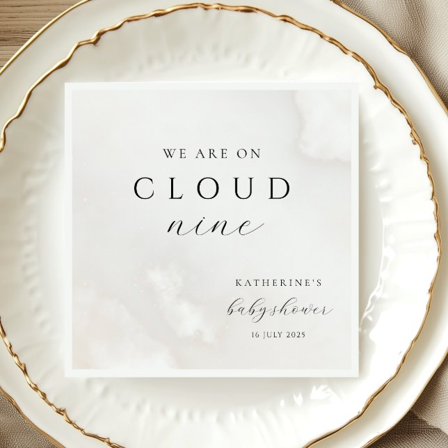Gender Neutral On Cloud Nine Baby Shower Napkin (Creator Uploaded)