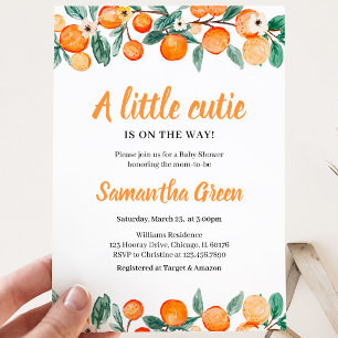 Gender Neutral Orange Citrus Baby Shower Invitation