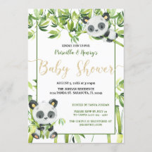 Gender Neutral Panda Green Bamboo Baby Shower