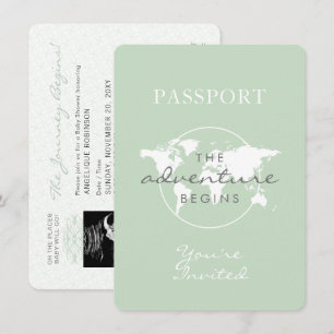 Gender Neutral Passport Travel Theme Baby Shower Invitation