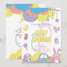 Gender Neutral Pastel Baby Shower Invitation