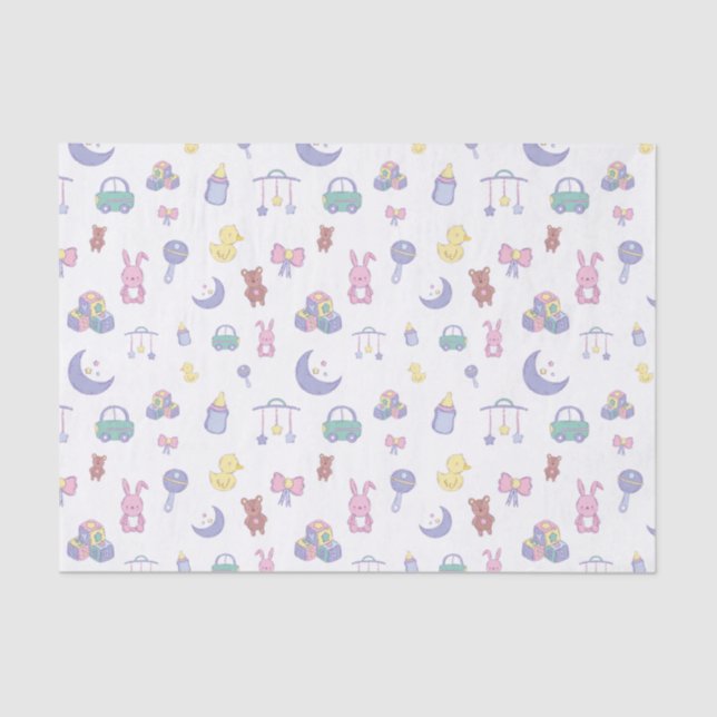 Gender Neutral Pastel Baby Shower Tissue Paper (Front)