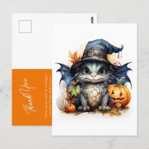 Gender Neutral Personalised Watercolor Baby Dragon Postcard