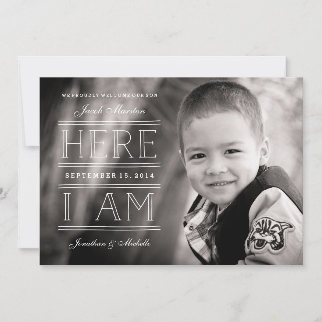 Gender Neutral Photo Adoption Announcement (Front)