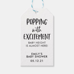 Gender Neutral Popcorn Favour Tags, Baby shower Gift Tags