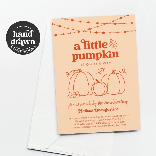 Gender Neutral Pumpkin Baby Shower Invitation (Creator Uploaded)