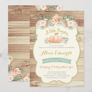 Gender Neutral Pumpkin Baby Shower Invitation