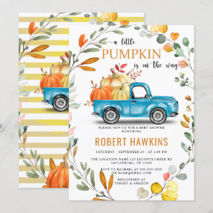 Gender Neutral Pumpkin Eucalyptus Baby Shower Invitation