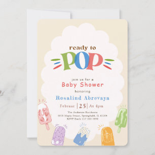 Gender Neutral Ready to Pop Popsicle Baby Shower Invitation