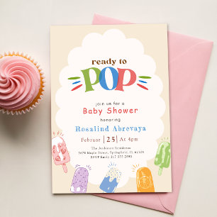 Gender Neutral Ready to Pop Popsicle Baby Shower Invitation