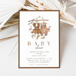 Gender Neutral Rustic Vintage Baby Shower Invitation<br><div class="desc">Celebrate the mum-to-be with this adorable rustic gender neutral baby shower invitation featuring a stunning watercolor illustration of baby’s first outfit,  toys and stars. This design includes both boys and girls outfits,  perfect for a gender reveal or twin baby shower celebration.</div>