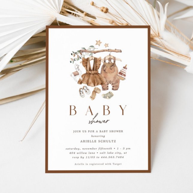 Gender Neutral Rustic Vintage Baby Shower Invitation (Creator Uploaded)