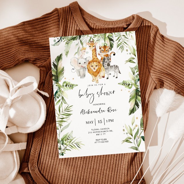 Gender neutral Safari animals baby shower Invitation (Creator Uploaded)