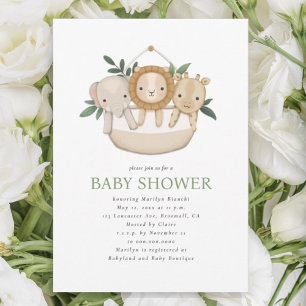 Gender Neutral Safari Baby Shower Invitation