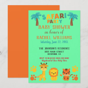 Gender Neutral Safari Baby Shower Invitation