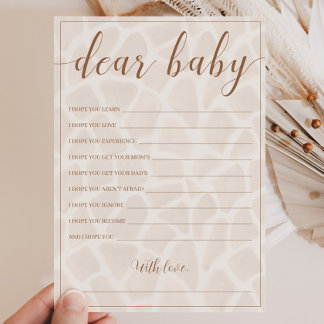 Gender Neutral Safari Wishes for Baby Cards