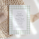 Gender Neutral Sage Green Gingham Baby Shower Invitation<br><div class="desc">Invite friends and family to share in the joy of your little one's arrival with this elegant sage green gingham baby shower invitation.</div>