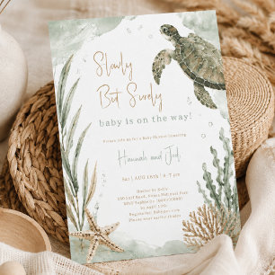 Gender Neutral Sea Turtle Baby Shower Boho Invitation