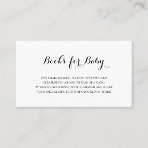 Gender Neutral Simple Books for Baby Shower Enclosure Card