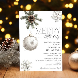 Gender neutral simple rustic winter baby shower invitation