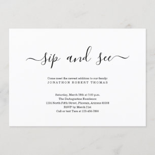 Gender Neutral Sip and See Invitation