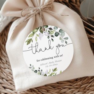 Gender Neutral soft greenery baby shower Favour Tags