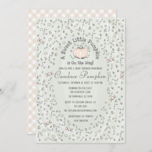 Gender Neutral Sweet Little Pumpkin Baby Shower In Invitation