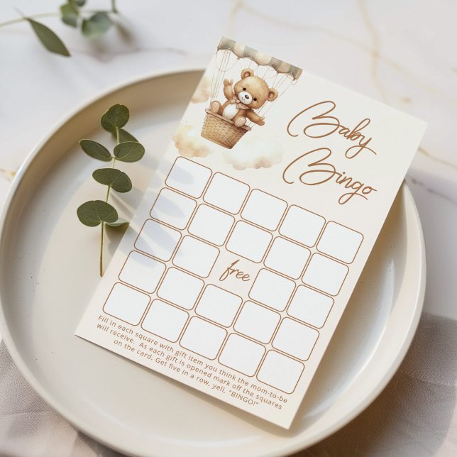 Gender neutral teddy bear baby shower bingo game (Creator Uploaded)