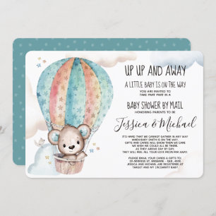 Gender Neutral Teddy Bear Baby Shower by Mail Invitation