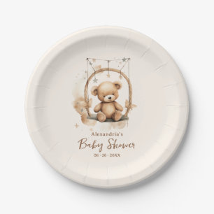 Gender Neutral, Teddy Bear Baby Shower Paper Plate