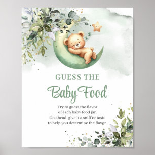 Gender neutral teddy bear Guess The Baby Food game Poster