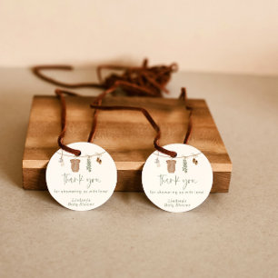 Gender Neutral Thank You Tags, Green Baby Shower Favour Tags