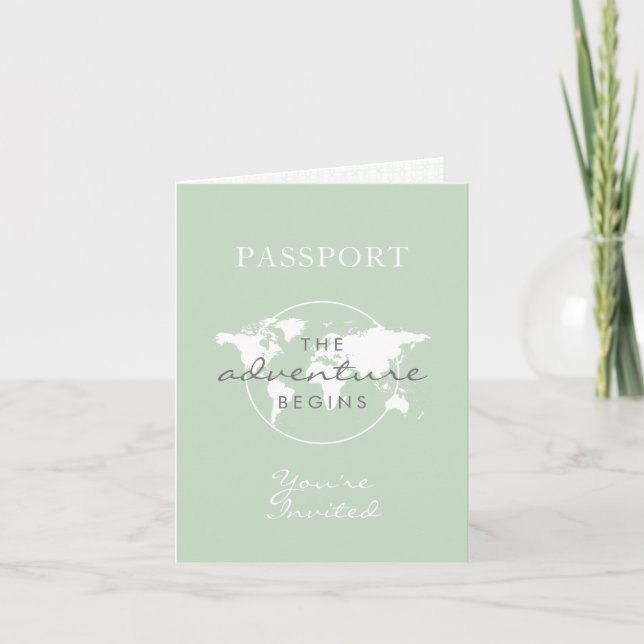 Gender Neutral Travel Theme Passport Baby Shower I Invitation (Front)