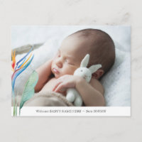 Gender Neutral Tropical Flower Baby Announcement P